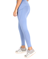 Women's High Rise Stretchable Ankle Length Slim Fit Gym Legging - Blue Color