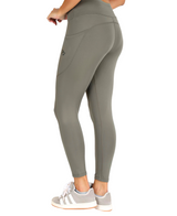 Women's High Rise Stretchable Ankle Length Slim Fit Gym Legging - Olive Green